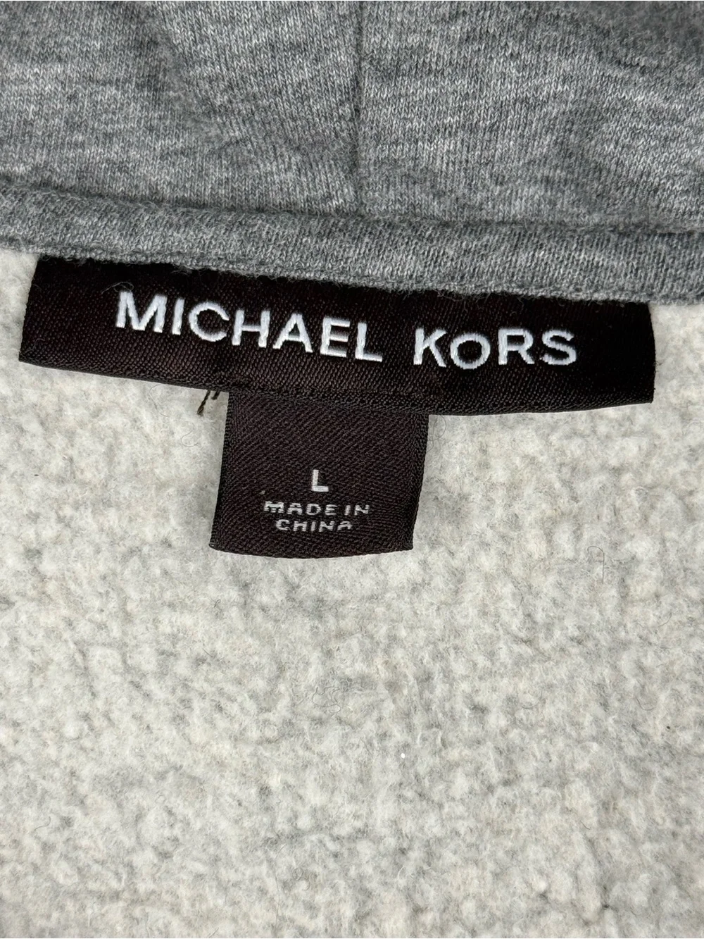 Michael Kors Sherpa Lined Hooded Gray Full Zip Vest Men’s Large